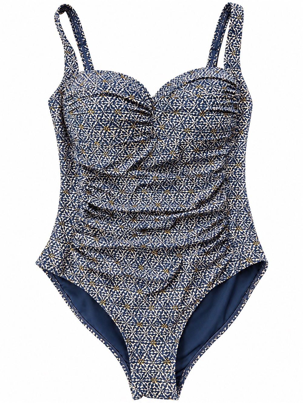 Nip Tuck Swim Multi Fit Cup One Piece Swimsuit Navy Print Size 8